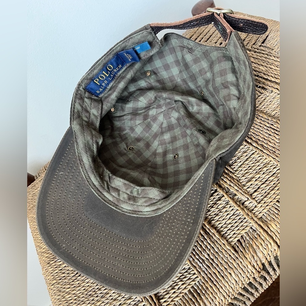 Polo Ralph Lauren Hat Men’s Brown Oilcloth Wax Hat Guide Sportsman Hunting - Picture 7 of 9